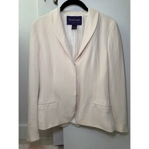 Vintage Ralph Lauren Collection White 100% Silk Blazer
